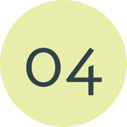 A large black number "04" centered on a light yellow-green circular background.