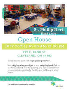 St. Phillip Neri Head Start Preschool Open House @ St. Phillip Neri Head Start | Cleveland | Ohio | United States