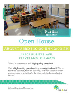 Puritas Head Start Preschool Open House @ Puritas Head Start | Cleveland | Ohio | United States
