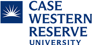 Case Western Reserve University logo featuring a stylized sunburst and the university name in blue text.