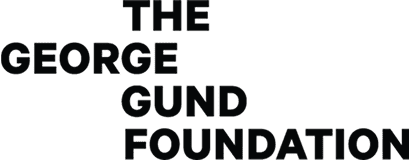 gund Black text reads "THE GEORGE GUND FOUNDATION" in all capital letters on a transparent background.