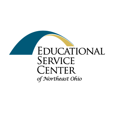 Logo with a blue and gold arc above the words “Educational Service Center of Northeast Ohio” in black text on a white background.