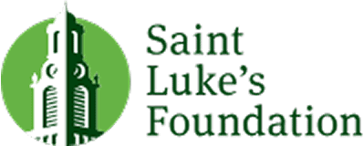 st-lukes Saint Luke’s Foundation logo featuring a white church tower silhouette inside a green circle next to the foundation’s name in green text.
